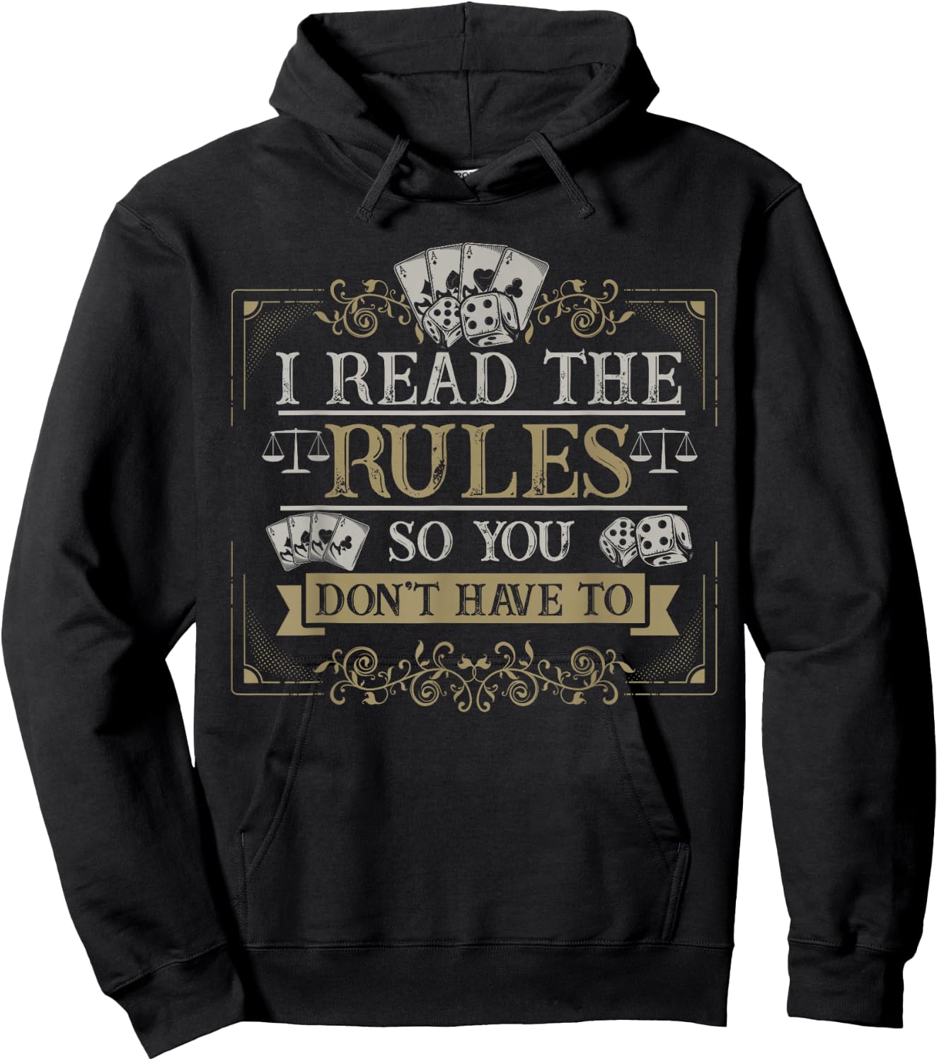 Board Games Vintage Game Night Men Women I Read The Rules Hoodie - Hoodie | Black