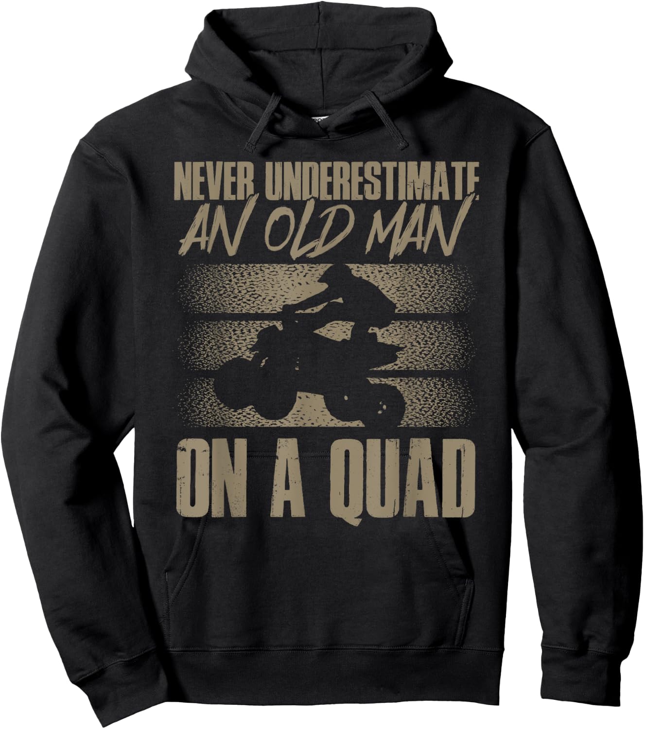 Quad Bike Funny Four Wheeler Quad An Old Man On A Quad ATV Hoodie - Hoodie | Black