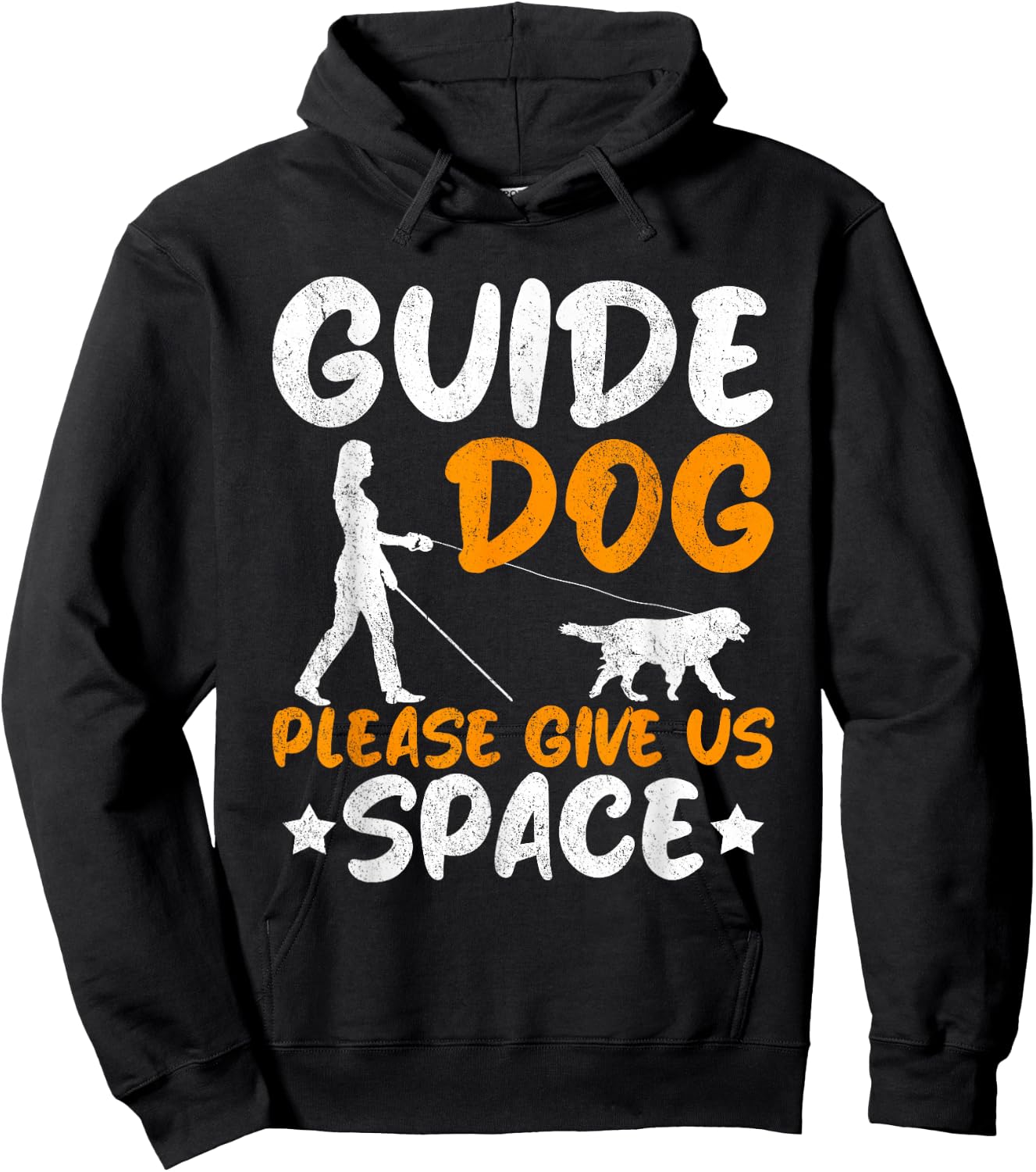 Guide Dog - Please Give Us Space Blind Person Dog Guide Hoodie - Hoodie | Black