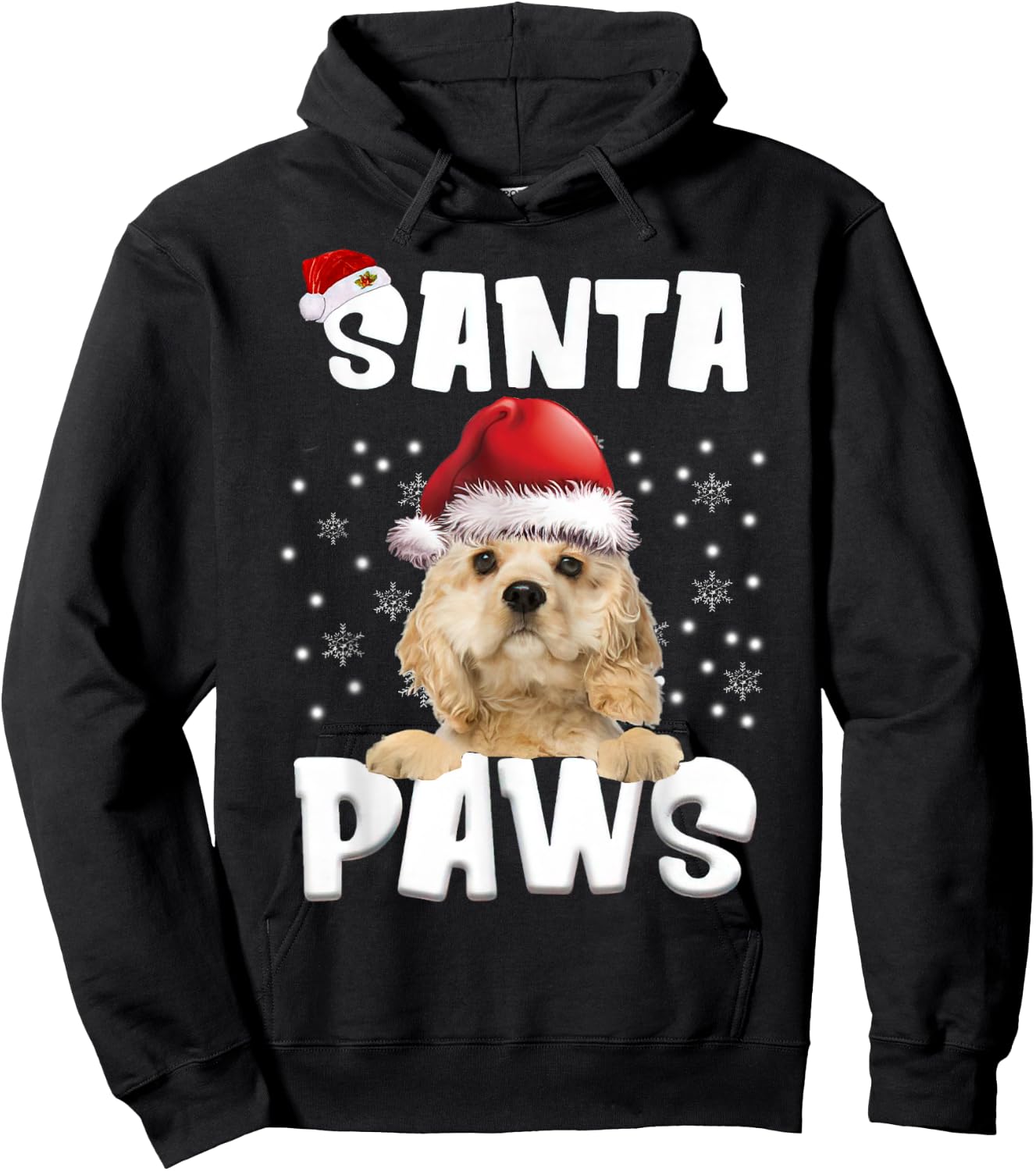 Funny American Cocker Spaniel Christmas Lights Tree Dog Men Women Hoodie - Hoodie | Black