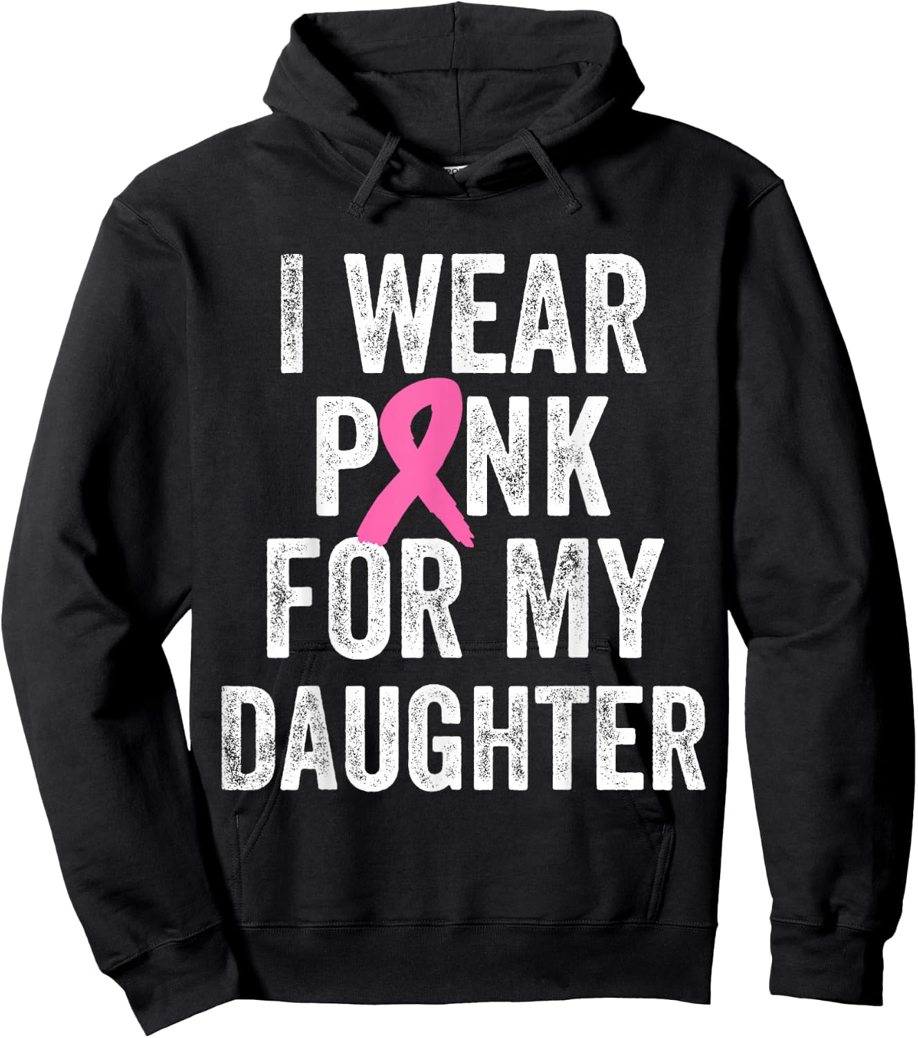 I Wear Pink for My Daughter Breast Cancer Awareness Hoodie - Hoodie | Black