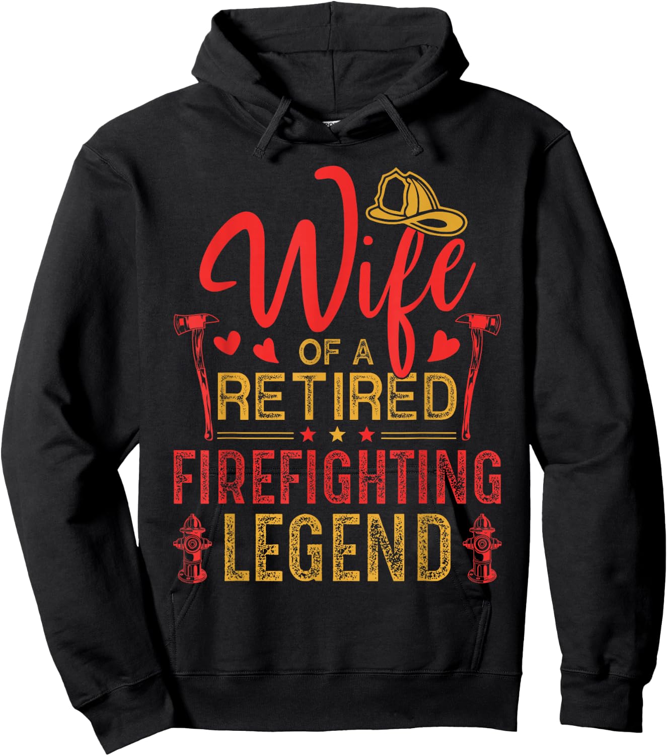 Retired Firefighter Wife Fireman Retirement Fire Captain Hoodie - Hoodie | Black