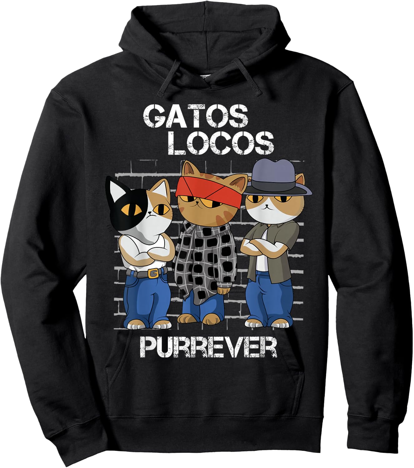 Funny Cat Blood in blood out Vatos Locos Forever Hoodie - Hoodie | Black