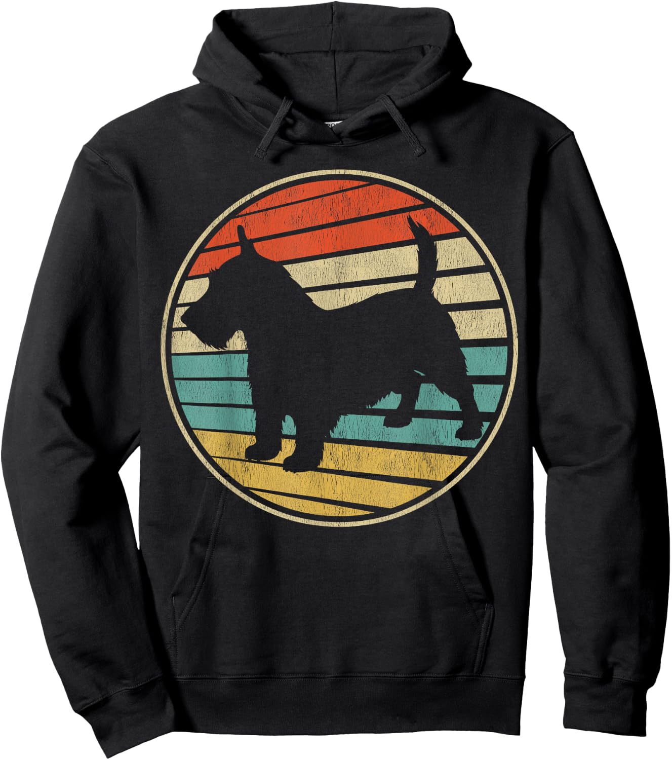 Cute Scottish Terrier Gift Retro Vintage 70s 80s Scottie Dog Men Women Kids Hoodie - Hoodie | Black