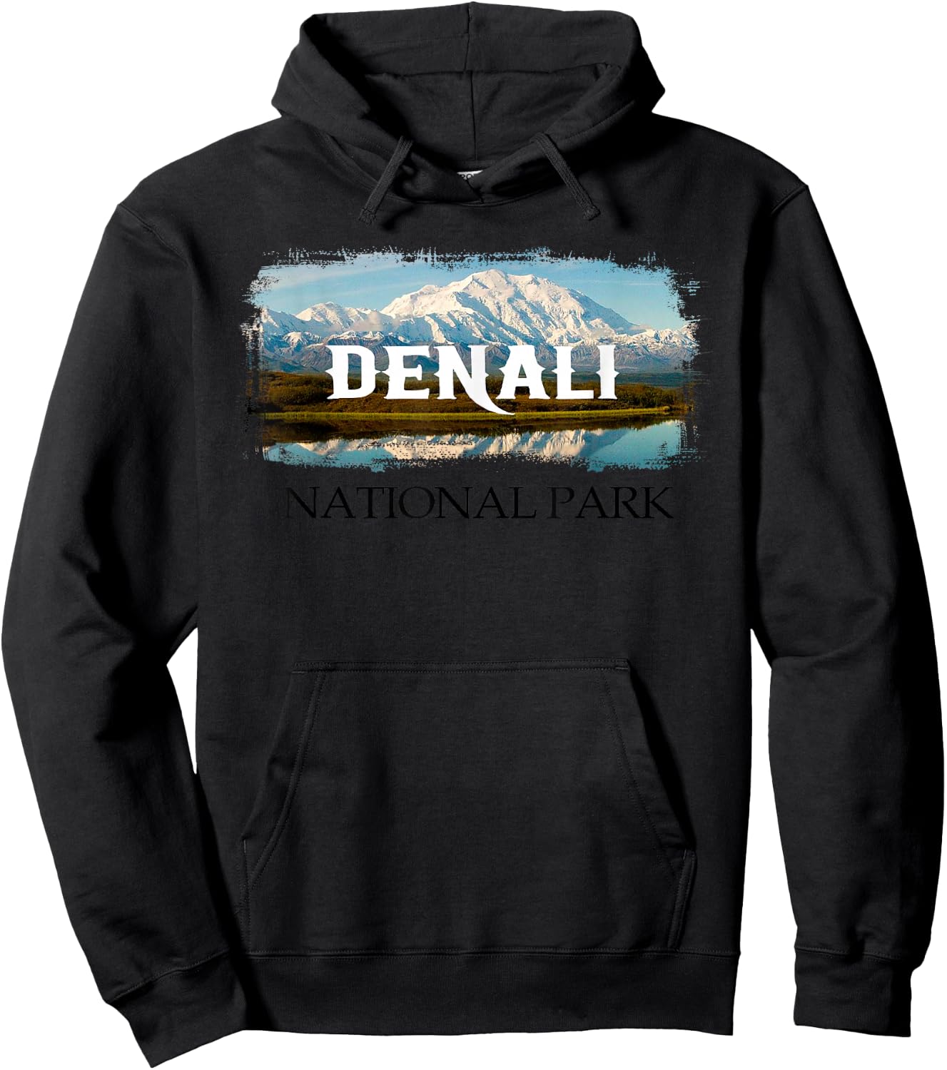 Retro Vintage Denali Alaska National Park Design Hoodie - Hoodie | Black