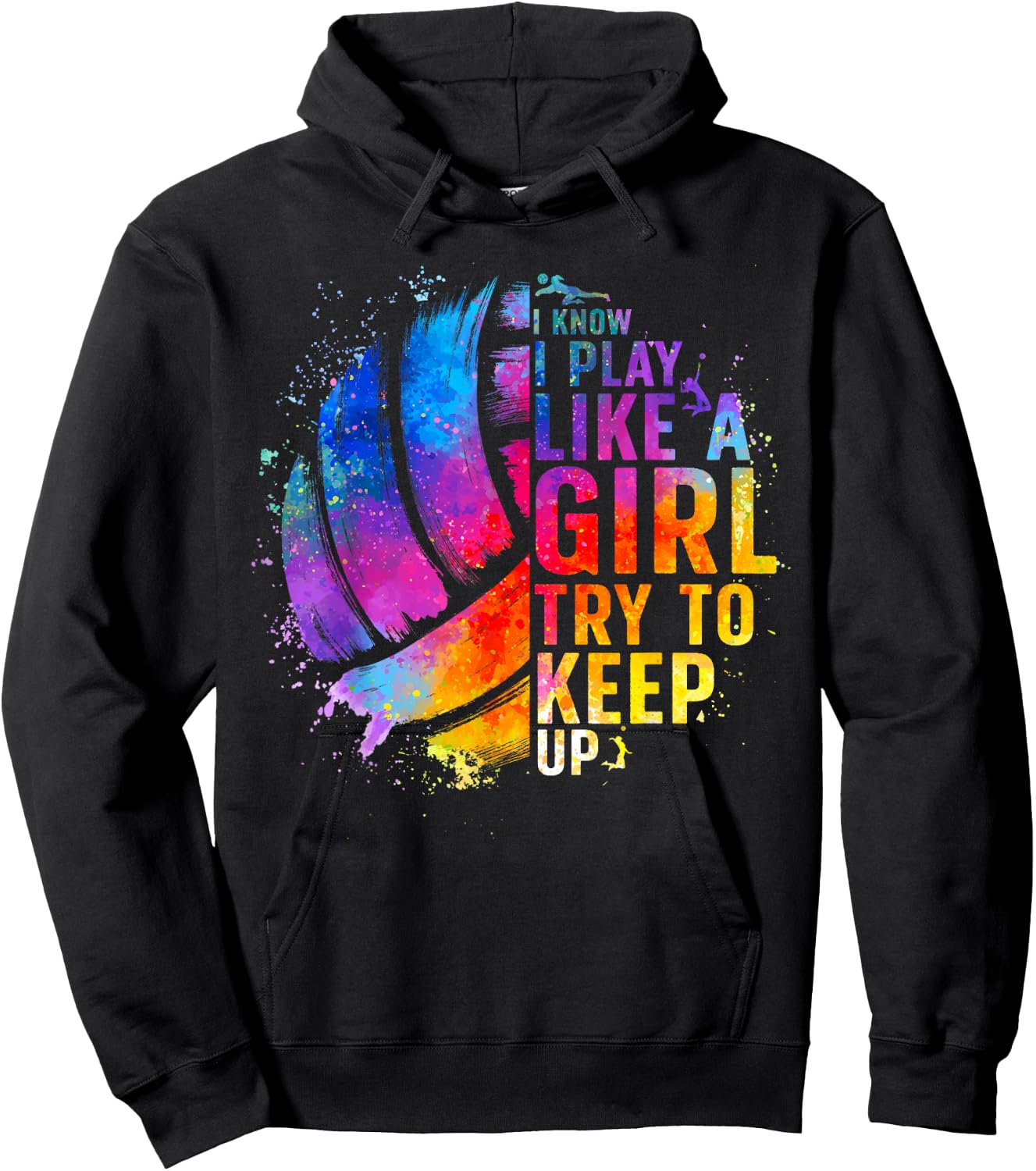 Volleyball for Teen Girls Women College Volleyball Lovers Hoodie - Hoodie | Black