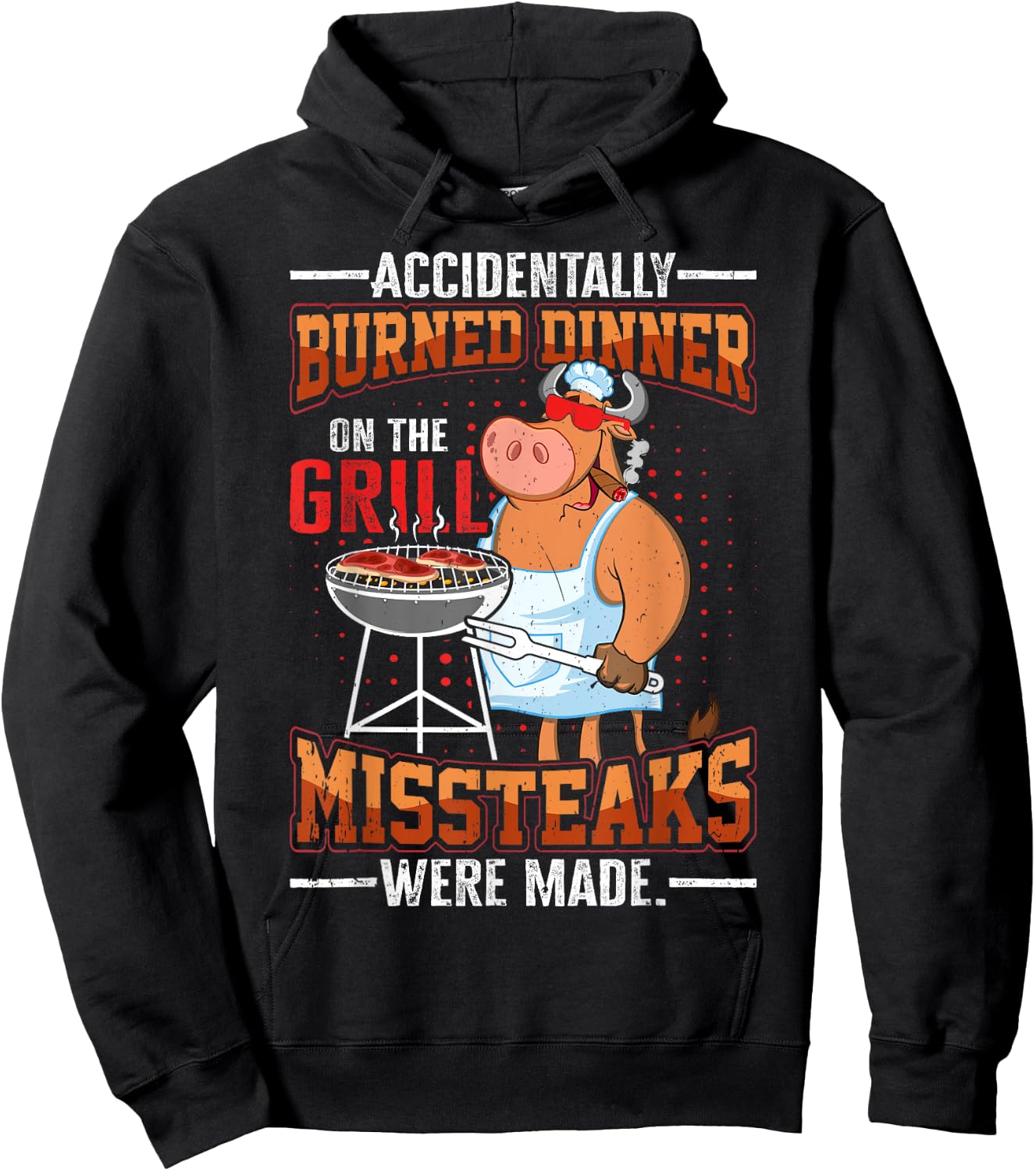 Funny summer vacation BBQ grill master steaks dad joke Men Women Kids Hoodie - Hoodie | Black