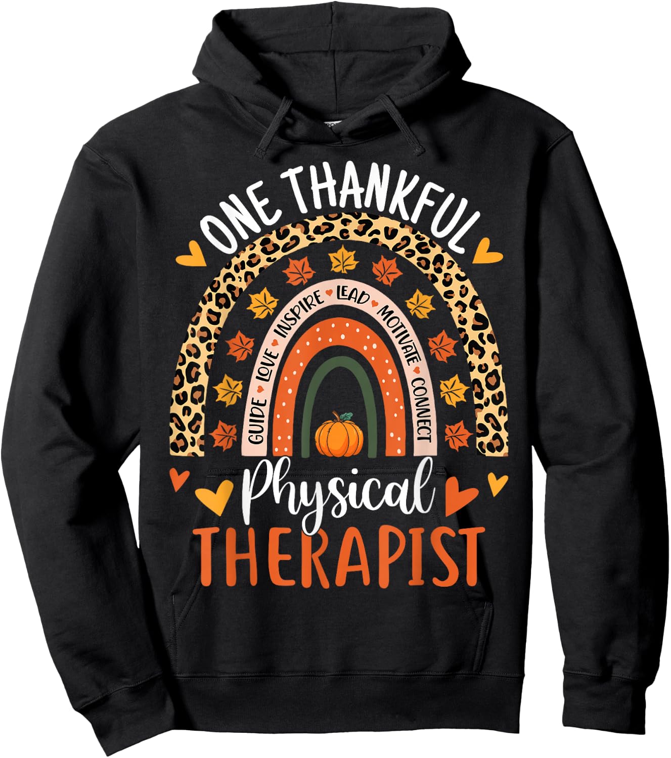 Thankful Physical Therapist Thanksgiving Physical Therapy Hoodie - Hoodie | Black