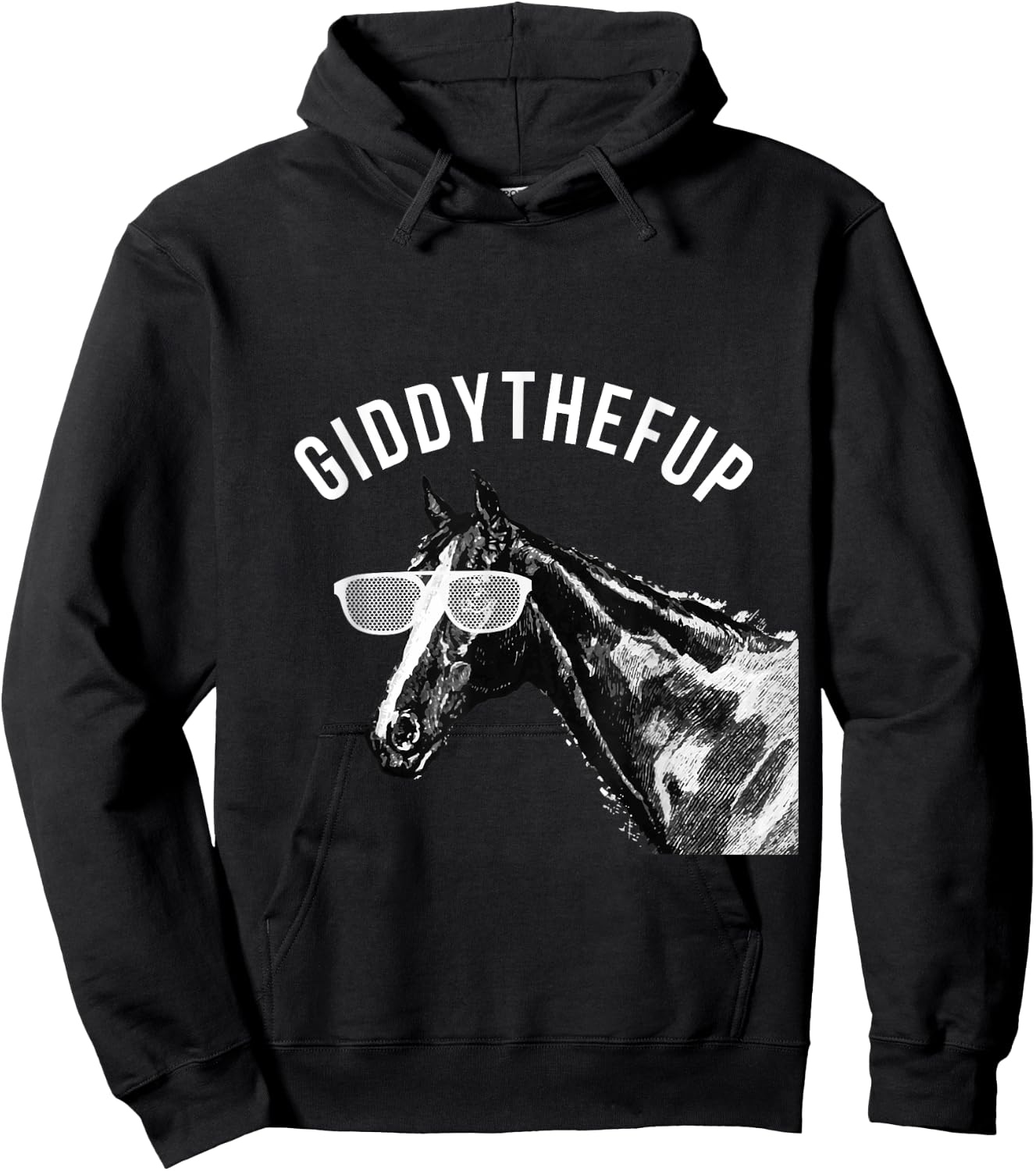 Funny Race Horse Shirt Giddy the F Up Hoodie - Hoodie | Black