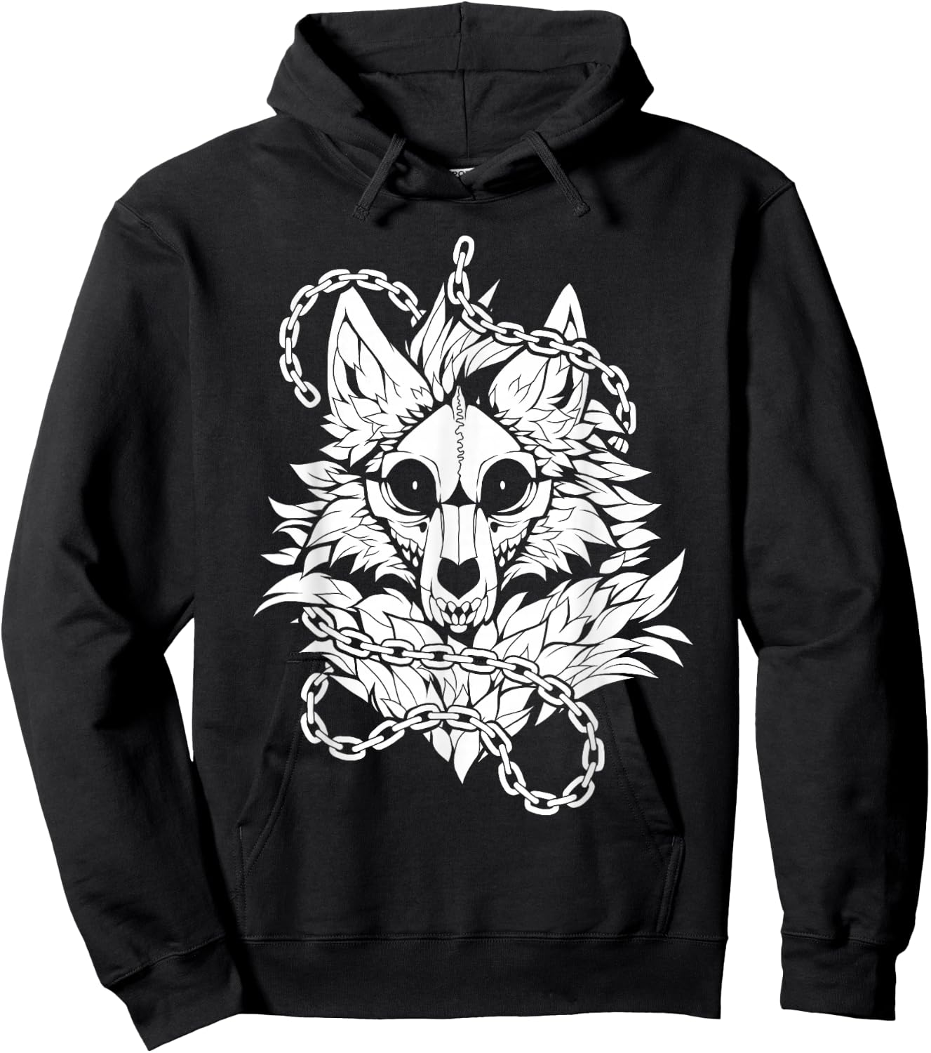 Skull Wolf Skeleton Dog Hoodie - Hoodie | Black