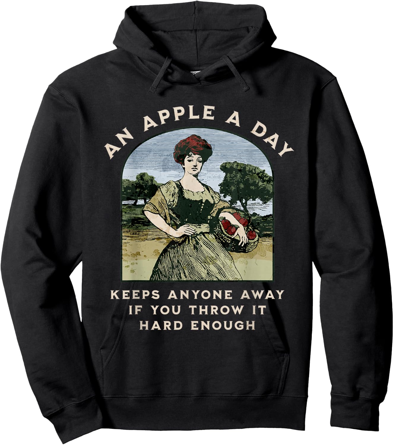 An Apple a Day Keeps Anyone Away If You Throw It Hard Enough Hoodie - Hoodie | Black