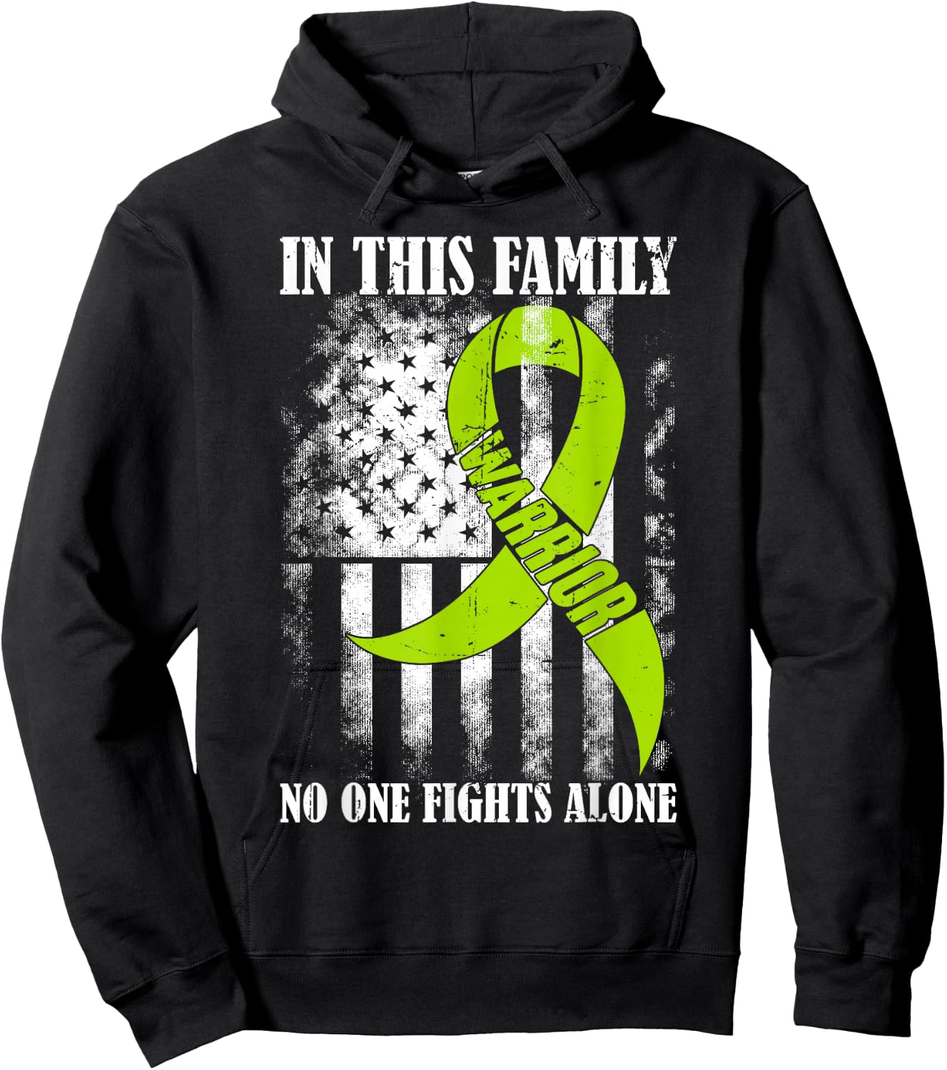 Retro In This Family No One Fight Alone Lymphoma Awareness Hoodie - Hoodie | Black