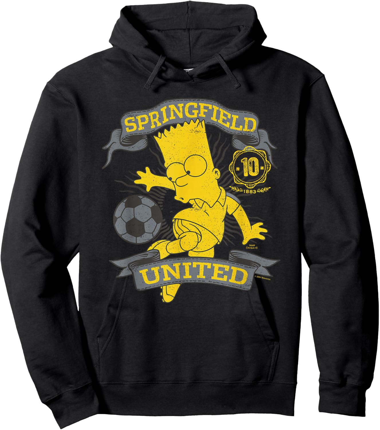 The Simpsons Soccer Bart Simpson Springfield United Hoodie - Hoodie | Black