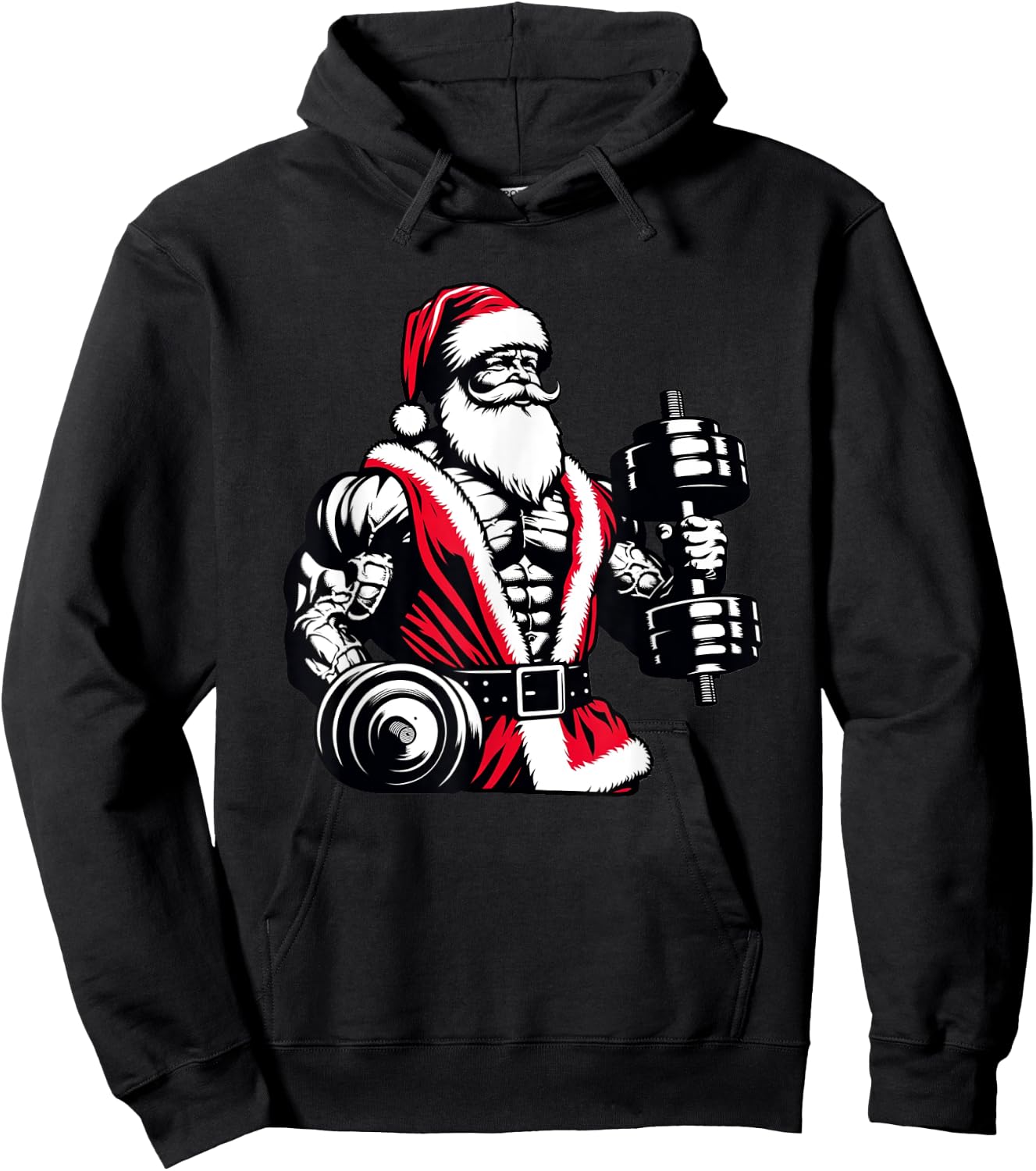 Swole Santa Christmas Gym Hoodie - Hoodie | Black