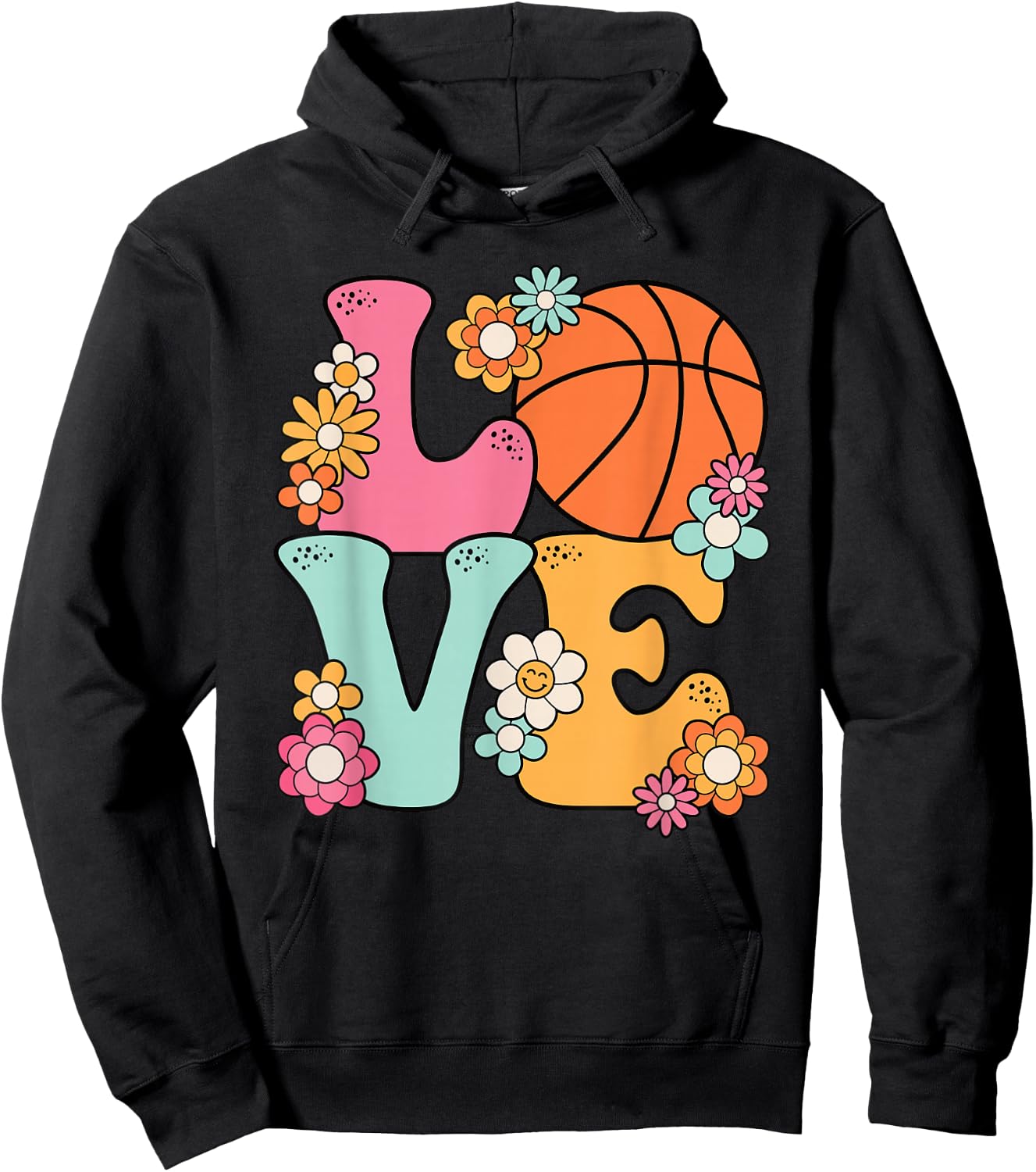 Basketball Love Cute Basketball Lover Women Teens Girls Hoodie - Hoodie | Black