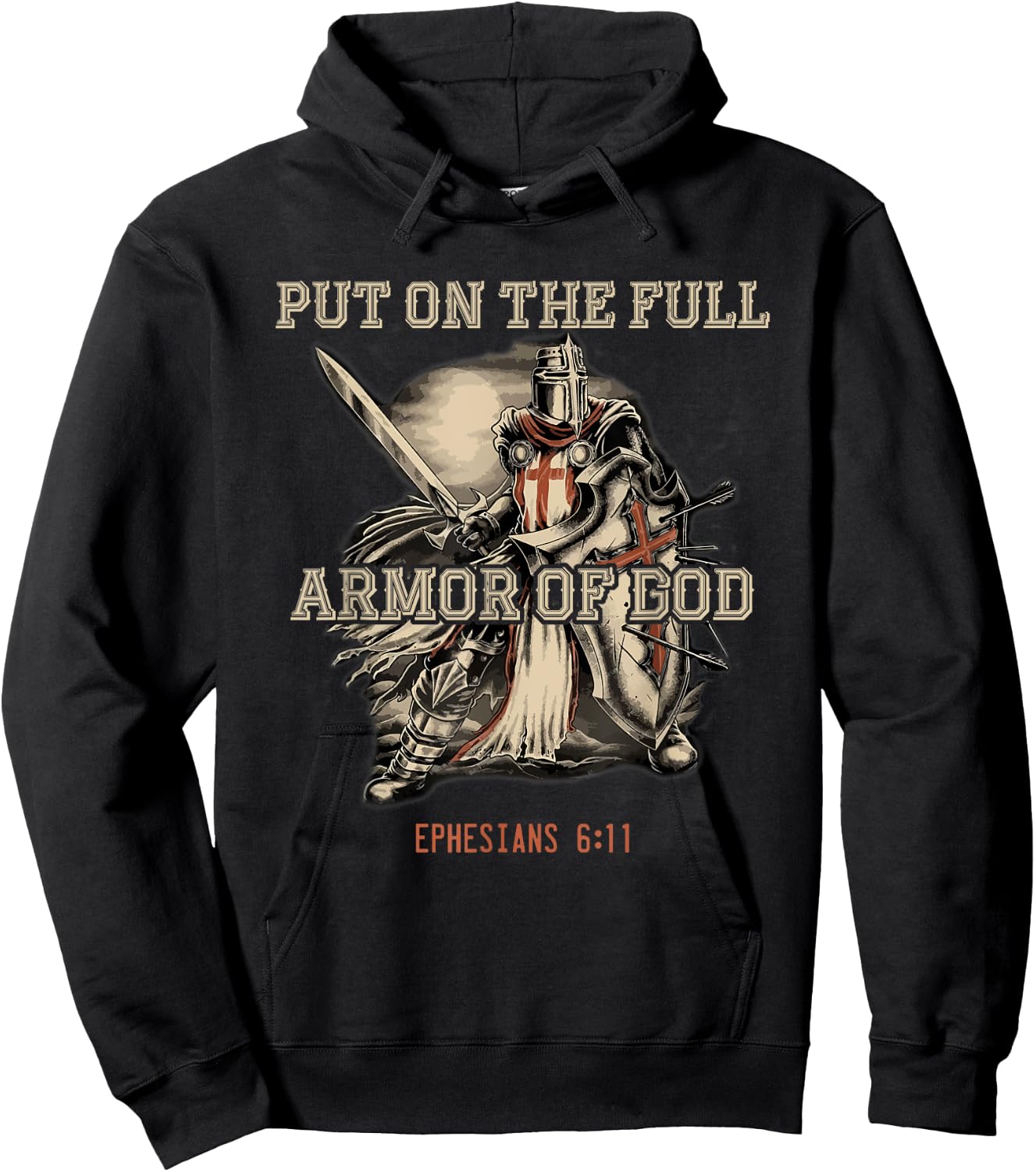 Put On The Full Armor God Christian Religious Quote Hoodie - Hoodie | Black