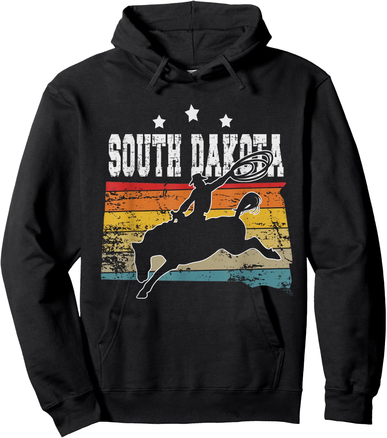 Vintage South Dakota Rodeo Hoodie - Hoodie | Black