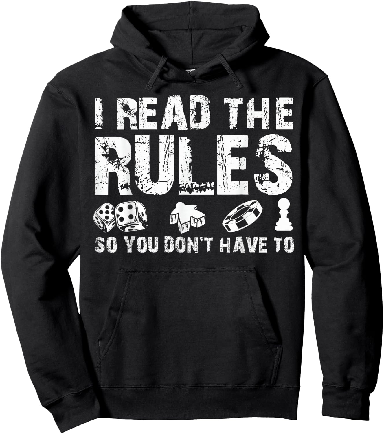 Board Games Vintage Game Night Men Women I Read The Rules Hoodie - Hoodie | Black