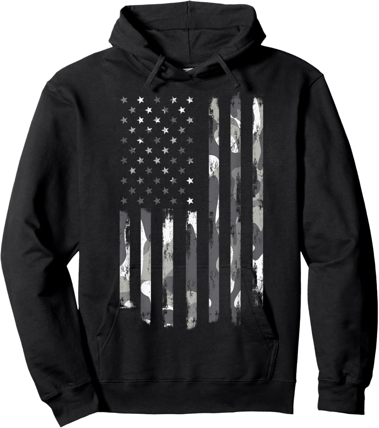 Camo American Flag USA Camouflage Men Boys Women Girls Kids Hoodie - Hoodie | Black