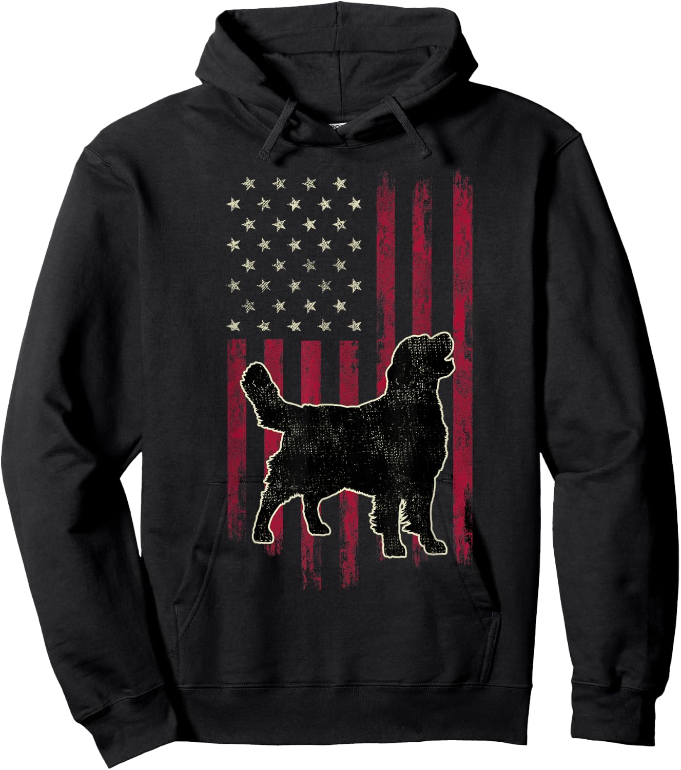 Golden Retriever Dog Lovers American Flag 4th Of July Hoodie - Hoodie | Black