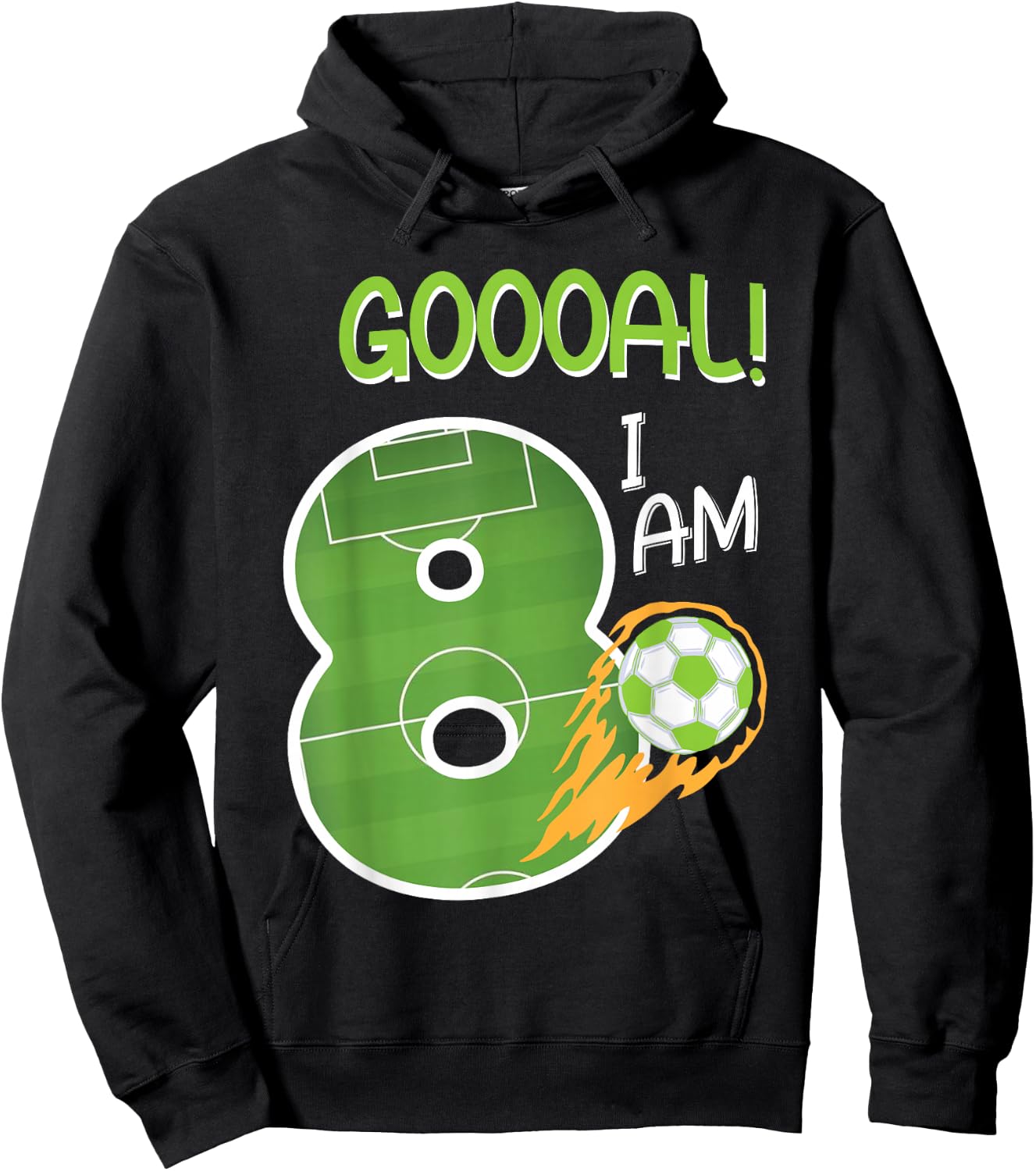 Soccer i'm 8 years old boy birthday Hoodie - Hoodie | Black