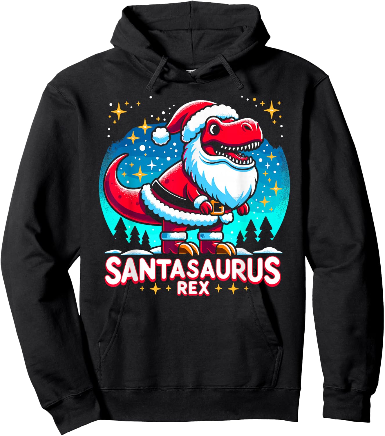 Dear Santasaurus Rex Christmas Dinosaur Presents for Adults Hoodie - Hoodie | Black
