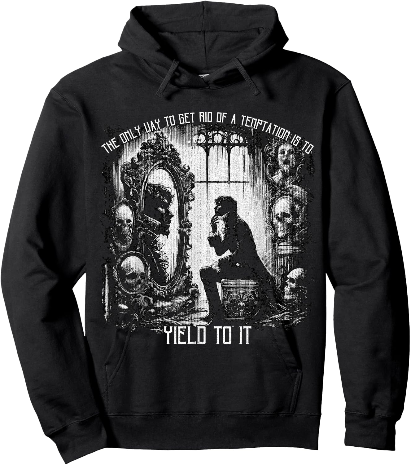 Oscar Wilde Dorian Gray Quote Yield Temptation Dark Academia Hoodie - Hoodie | Black