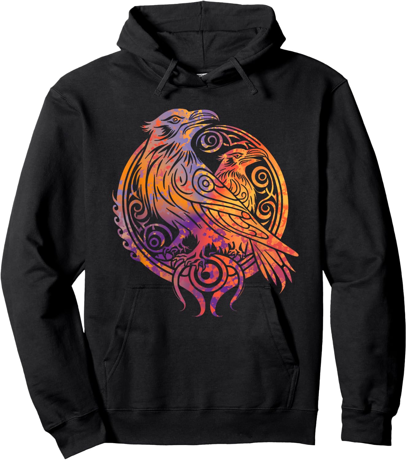 Odins Raven Norse Mythology Viking Birds Celtic Knots Asgard Hoodie - Hoodie | Black