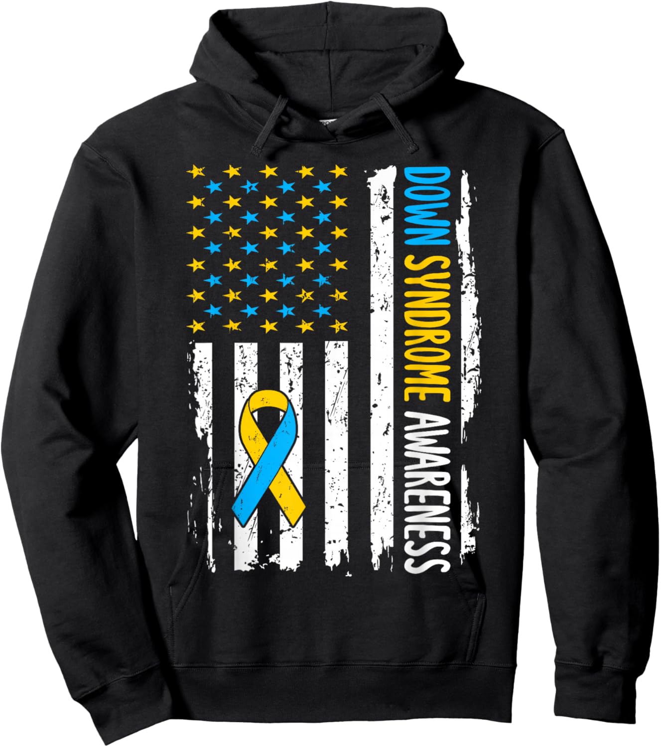 Down Syndrome Awareness American Flag T21 Down Syndrome Hoodie - Hoodie | Black