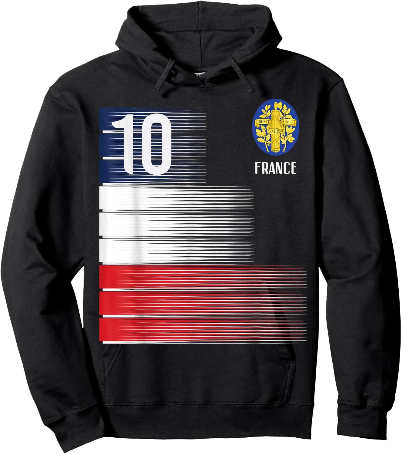 France Flag Number 10 French Soccer Men Women Boys Girl Kids Hoodie - Hoodie | Black