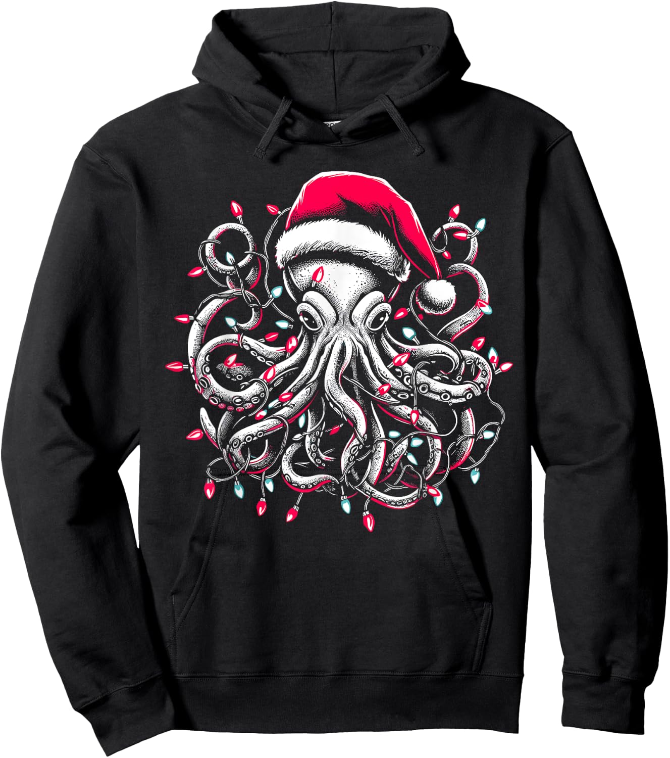 Octopus Christmas Lights Octopus Lover Men Women Hoodie - Hoodie | Black