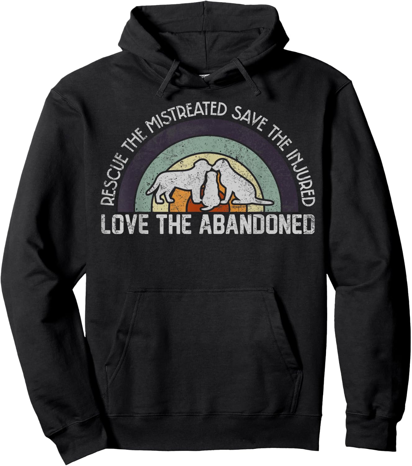 Save Love Rescue the Mistreated Cute Animals Rescue Dog Hoodie - Hoodie | Black