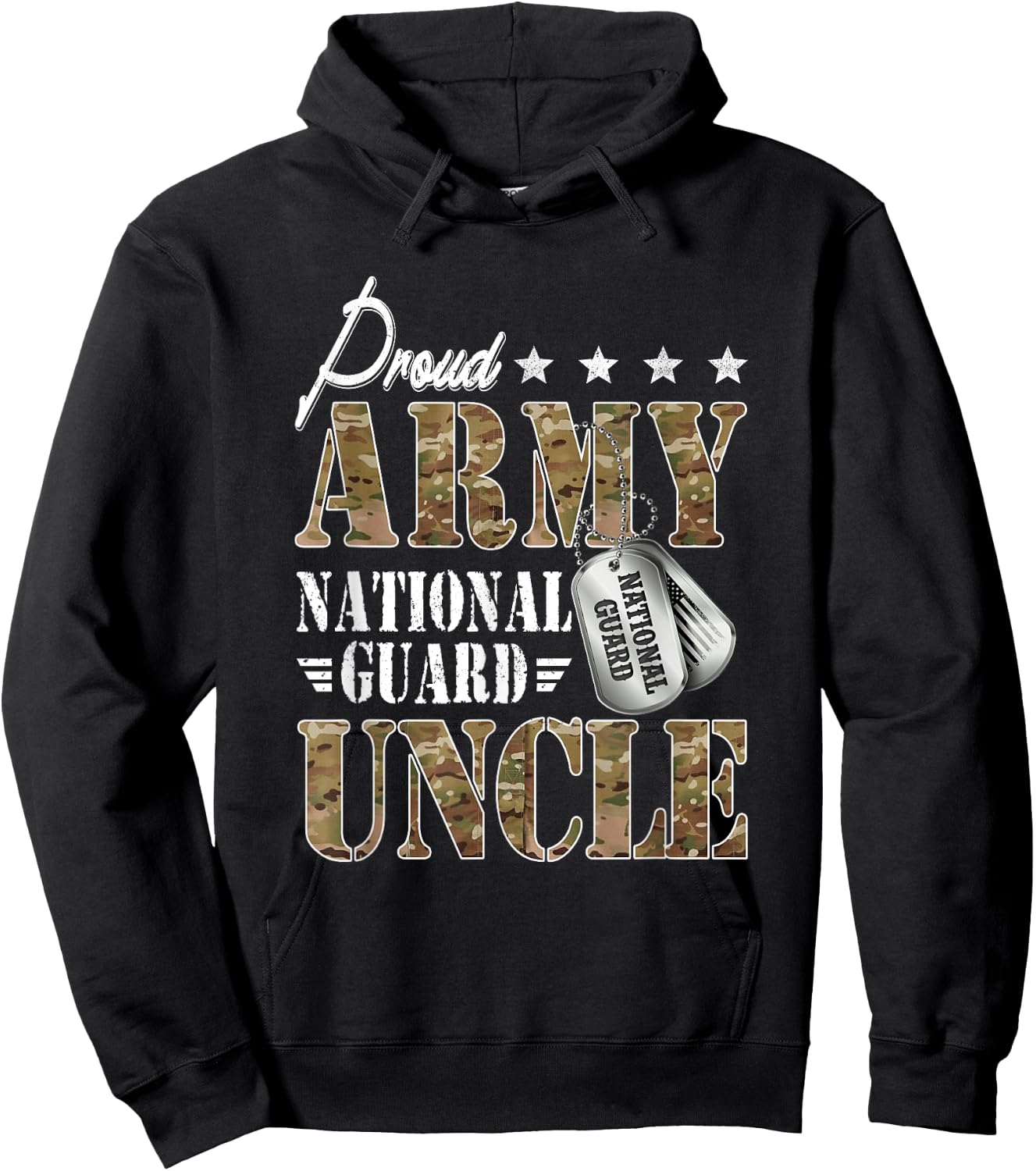 Proud Army National Guard Uncle National Guard Graduation Hoodie - Hoodie | Black