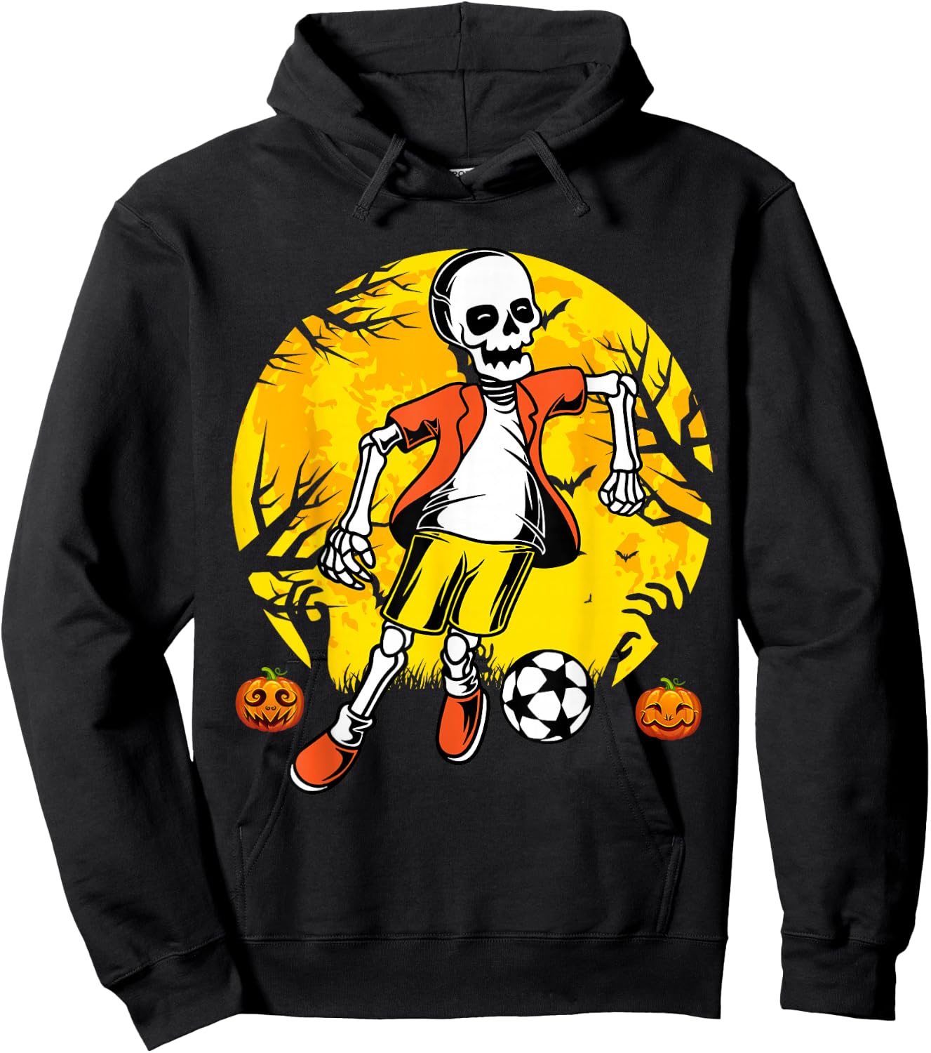 Soccer Halloween Skeleton Funny Football Halloween Soccer Hoodie - Hoodie | Black