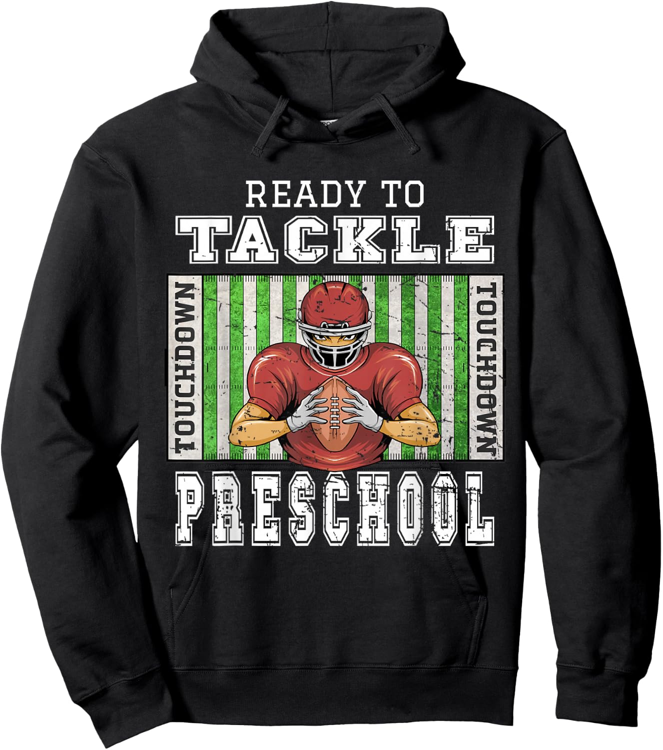 Back To School - Ready To Tackle Preschool Football Theme Hoodie - Hoodie | Black