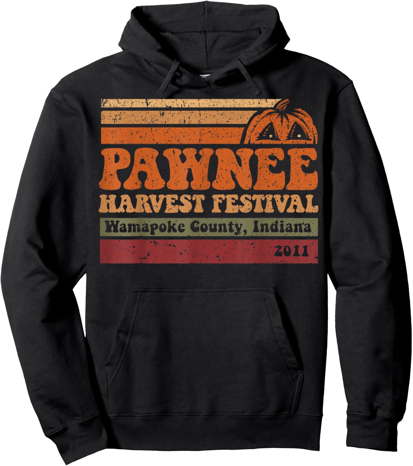 Vintage Pawnee Harvest Festival Parks And Rec Hoodie - Hoodie | Black
