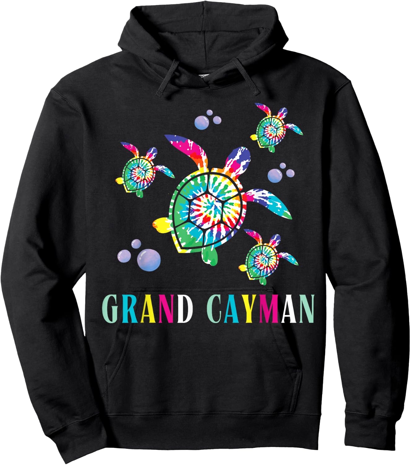 Cayman Islands Souvenir Store Grand Cayman Sea Turtle - Black, -Adults, Short Sleeve, Classic Fit, , 1 Count, Small Hoodie - Hoodie | Black