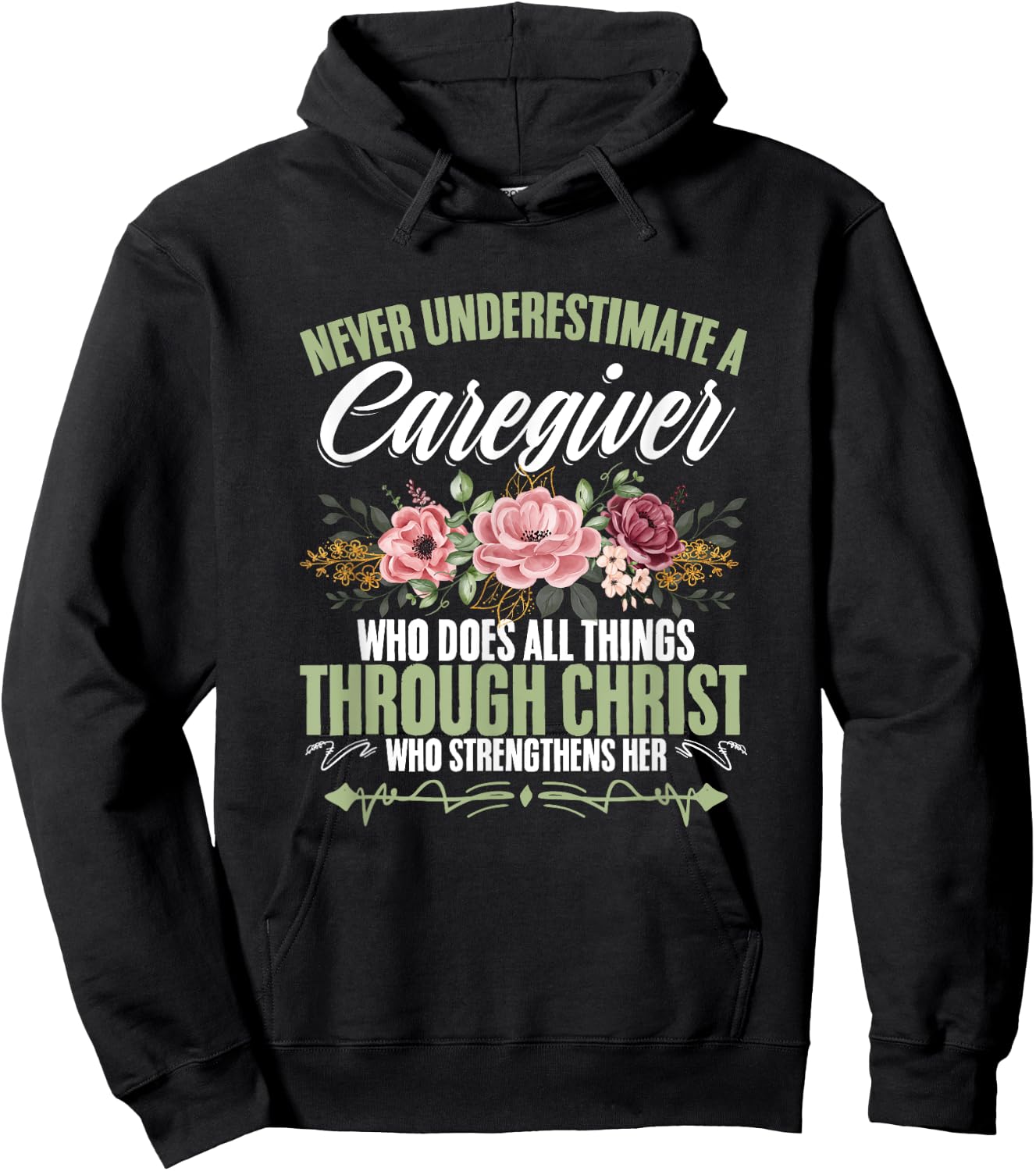 Cna Medical Nurse Appreciation Caregiver Through Christ God Caregiving Life Nurse Nursing Caregiver Hoodie - Hoodie | Black