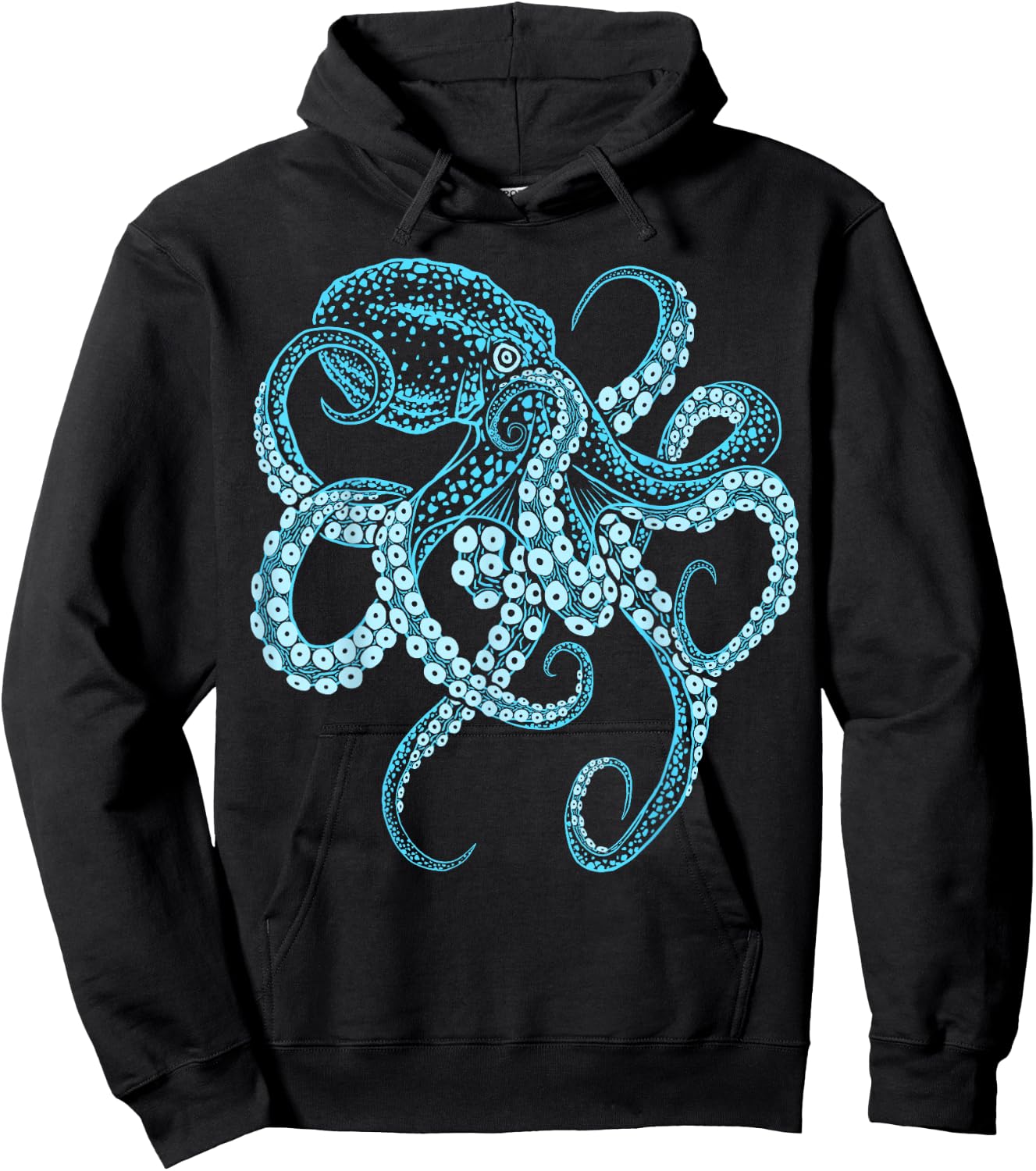 Octopus deep-sea blue kraken in combat stance Hoodie - Hoodie | Black