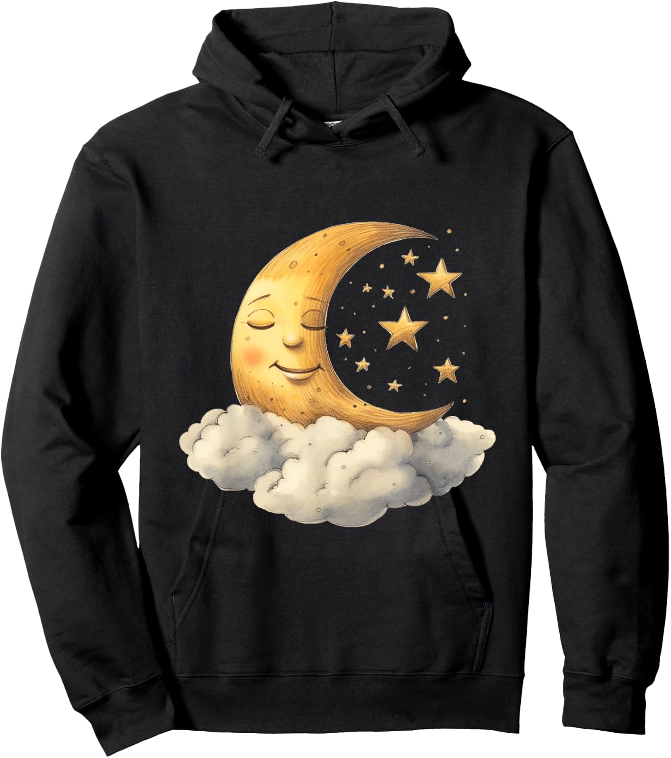 Sleepy Moon Stars Cloud Funny Pjs Pajamas Cute Kids Sleeping Hoodie - Hoodie | Black