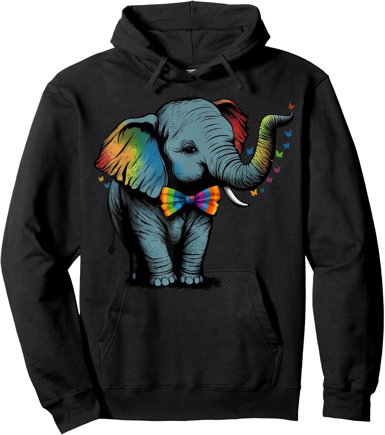 Cute Elephant Lover Animal on Elephant Hoodie - Hoodie | Black