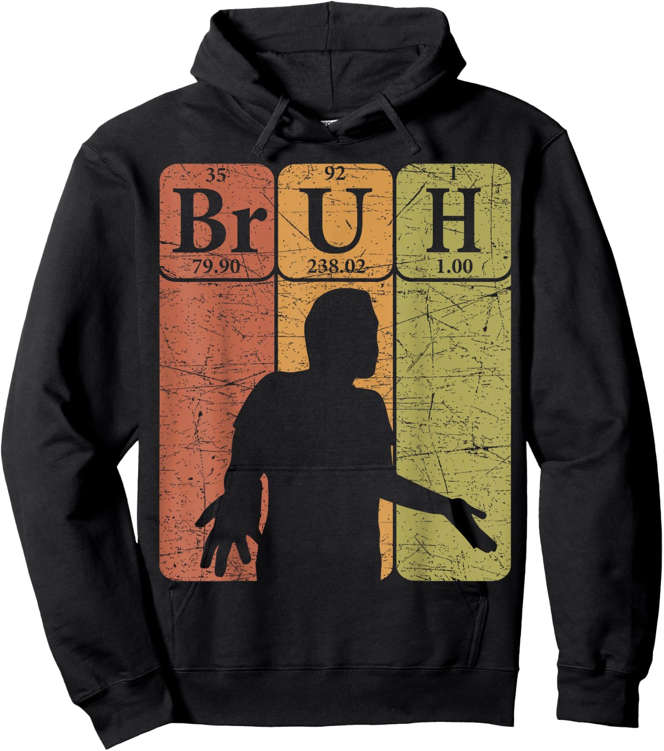 Bruh Periodic Table Elements Bro Slang Bruh Meme Vintage Hoodie - Hoodie | Black