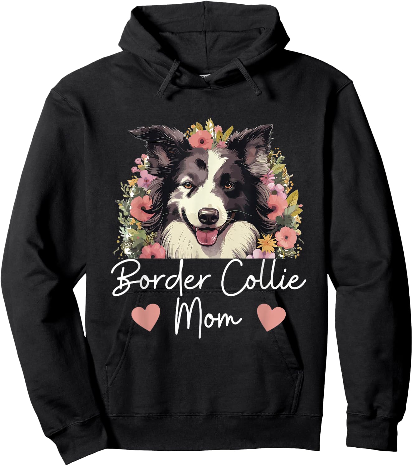 Border Collie Dog - Border Collie Mom Hoodie - Hoodie | Black