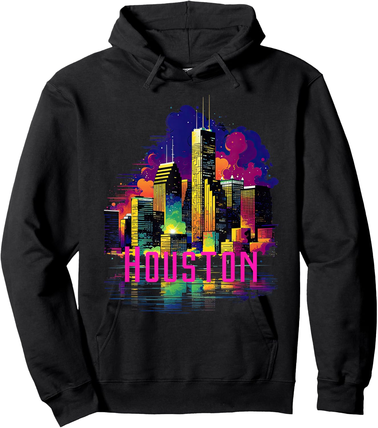 Houston Texas City Downtown Skyline Texas HOU Hoodie - Hoodie | Black