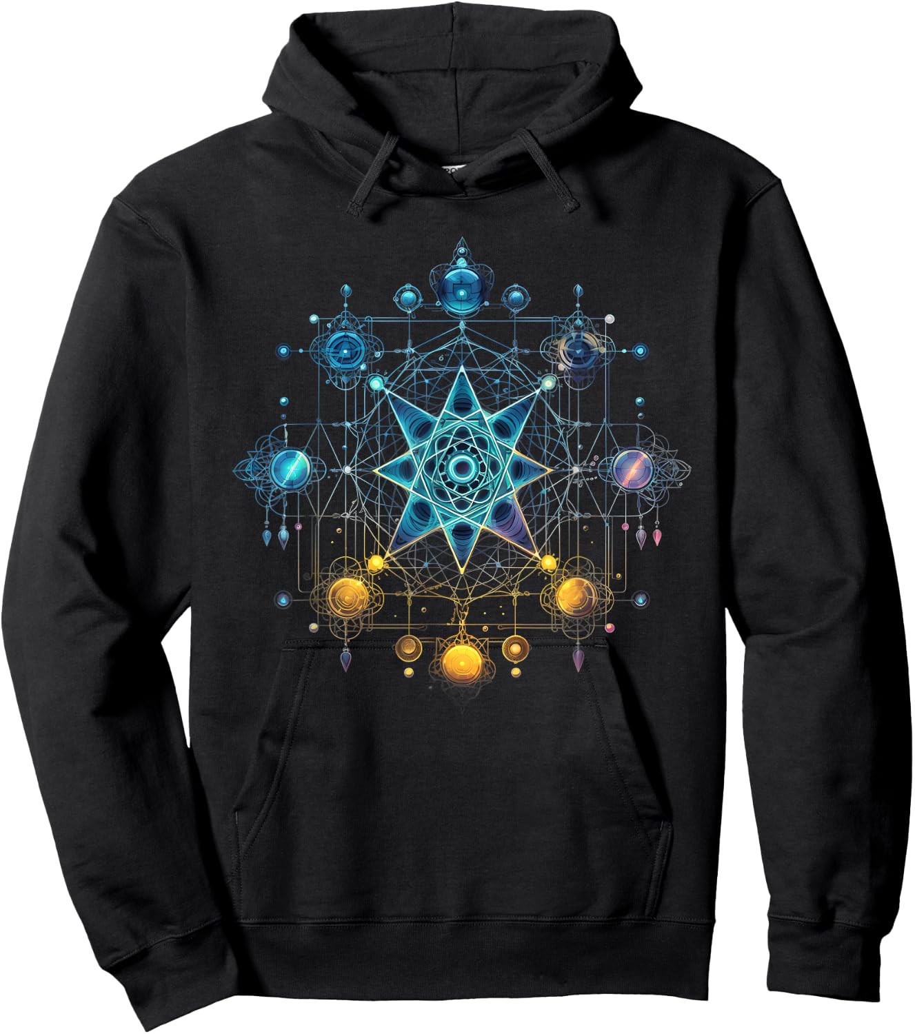 Sacred Geometry Flower of Life Metatron's Cube Hoodie - Hoodie | Black