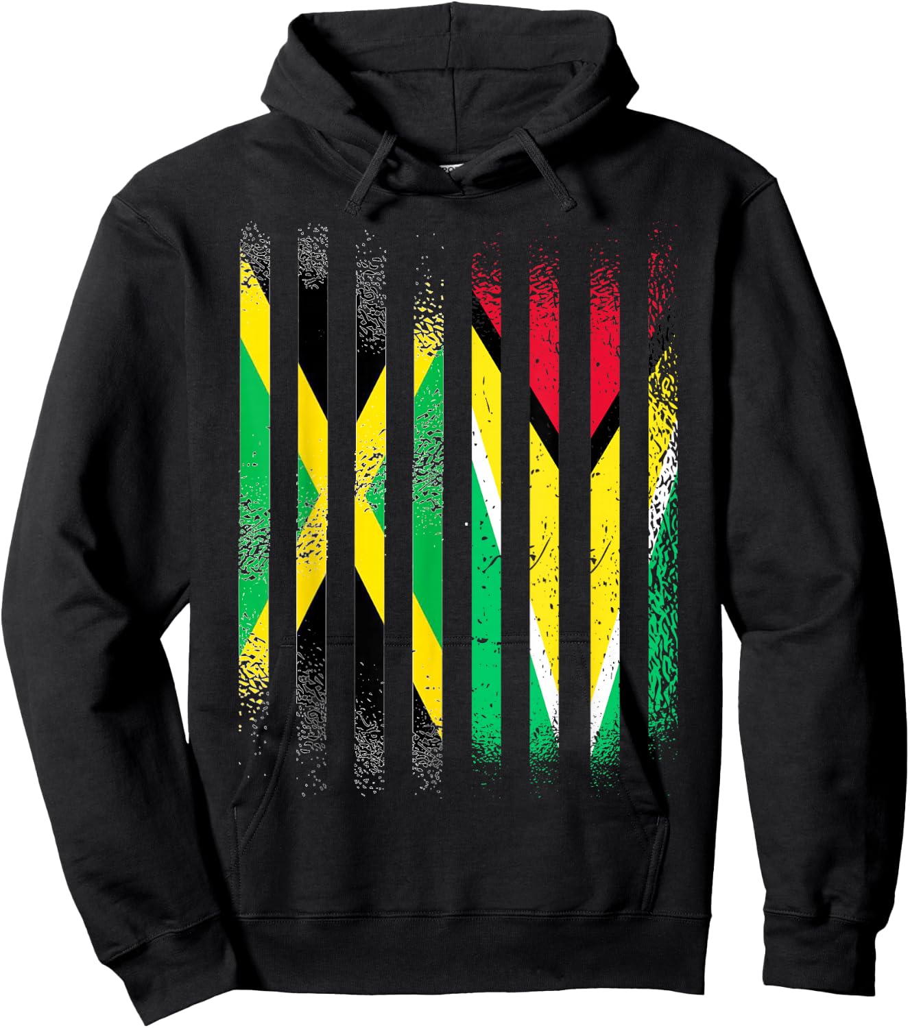 Jamaica Flag Guyana Grown Country Flags Stripes Hoodie - Hoodie | Black