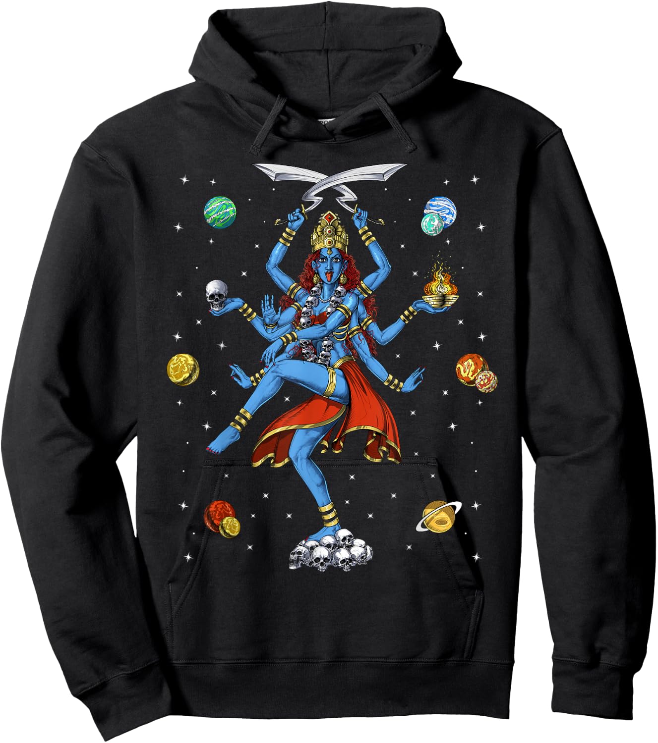 Kali Hindu Goddess Hinduism Deity God Spiritual Zen Yoga Hoodie - Hoodie | Black