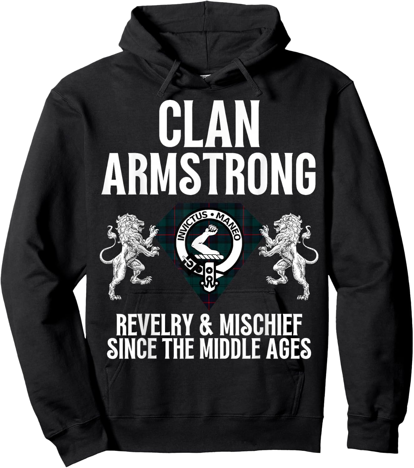 Armstrong Clan Scottish Name Coat Of Arms Tartan Family Hoodie - Hoodie | Black