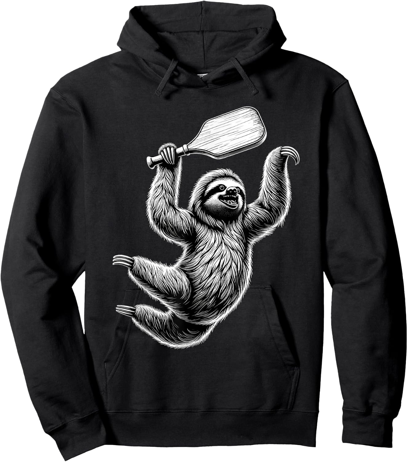 Sloth Playing Pickleball For Pickle Ball Player Hoodie - Hoodie | Black