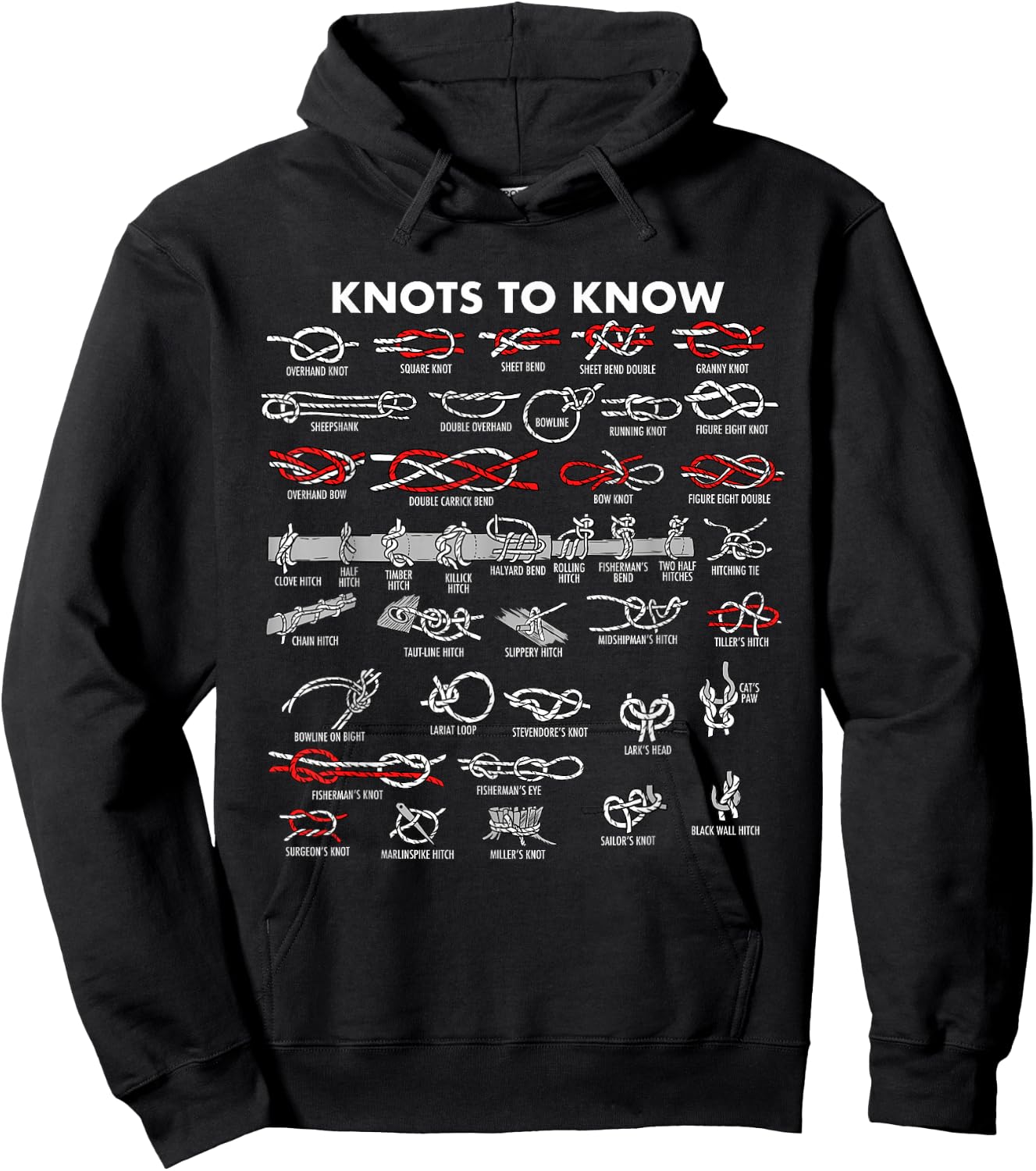 Knots To Know Camping Boys Girls Knots Hoodie - Hoodie | Black